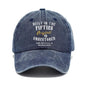 Washed Print Denim Baseball Cap Retro Versatile Soft Top Hat