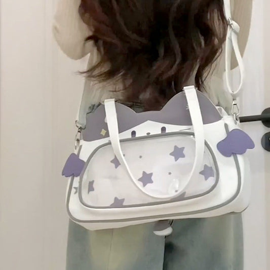 Cartoon Crossbody Owl Pin Girl Casual Versatile Tote Bag