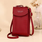 Solid Color Vertical Crossbody Phone Versatile Women's Zip Wallet