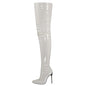 Lady's Plus-size Over-the-knee Fashion Boots With Metal Heels