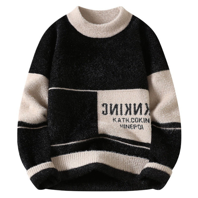 Semi-high Neck Golden Mink Quality Sweater
