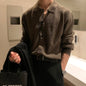 Men's Sweater Coat Solid Color Loose Handsome Lazy Style Knitted Cardigan Casual Neutral Style