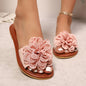 Fashionable And Versatile Floral Flat Slippers