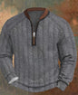 Men's Casual Checkered Printed Half Zip Hoodie