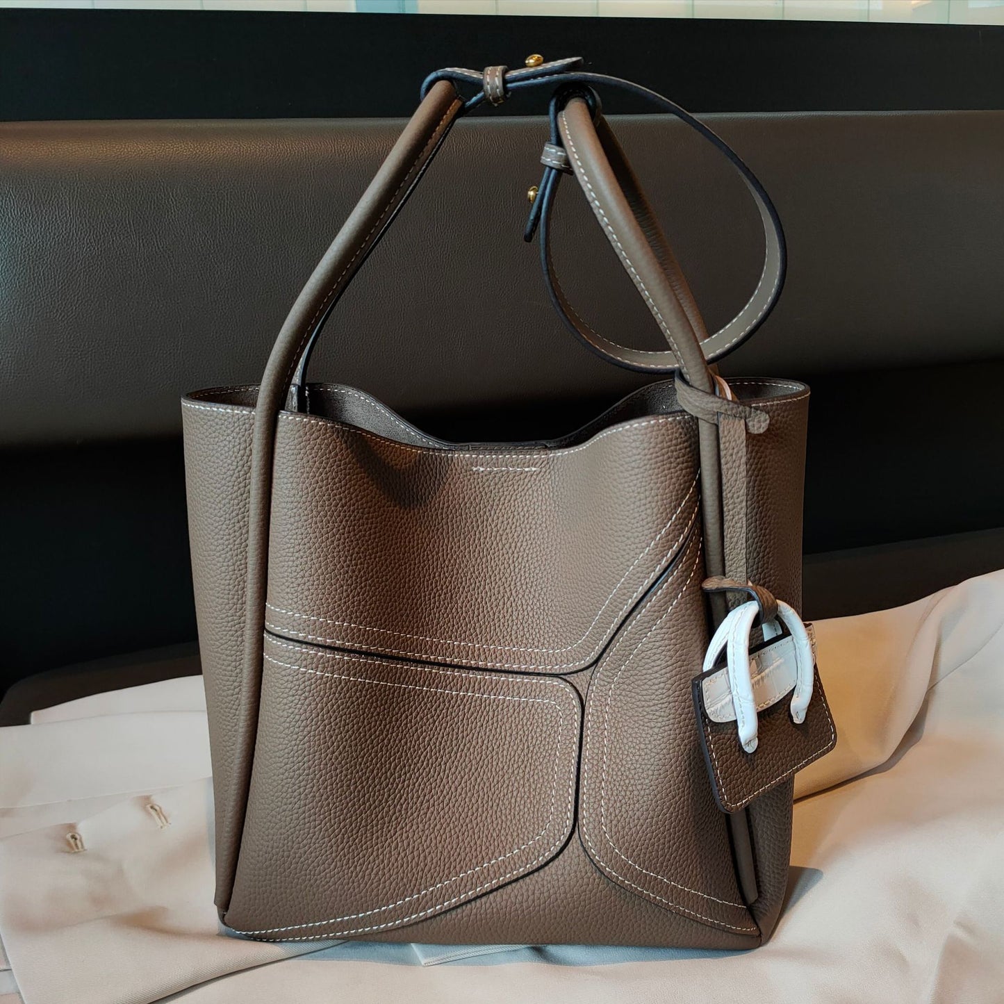 Underarm Bag Contrast Color Basket Handbag Shoulder Crossbody