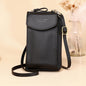 Solid Color Vertical Crossbody Phone Versatile Women's Zip Wallet
