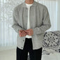 Men's Sweater Coat Solid Color Loose Handsome Lazy Style Knitted Cardigan Casual Neutral Style
