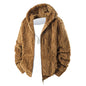 Men's Hooded Fleece Zip-up Jacket With Fleece Lining