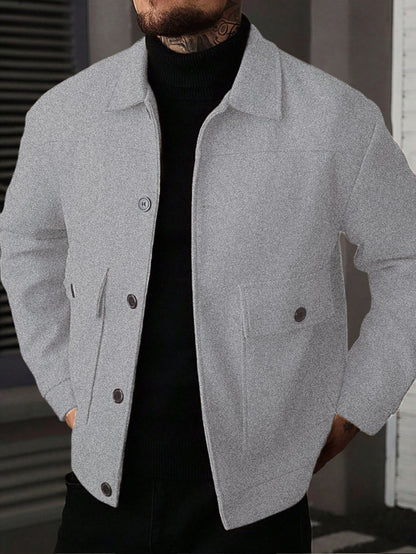 Men's Lapel Jacket Workwear Style Short Top