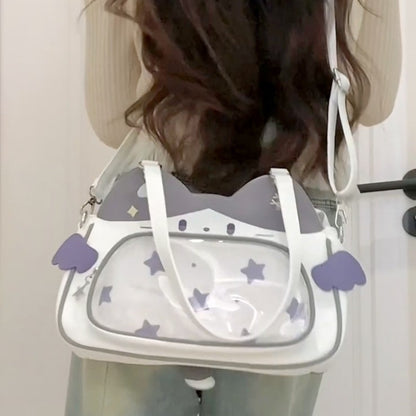 Cartoon Crossbody Owl Pin Girl Casual Versatile Tote Bag