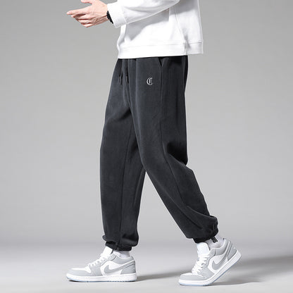 Loose Fleece-lined Thick Sweatpants Casual Pants For Men