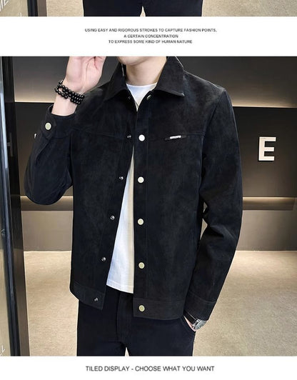 Suede Lapel Spring Men's Jacket