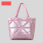 Large Capacity Minimalist Diamond-stitched Down Cotton Shoulder Bag
