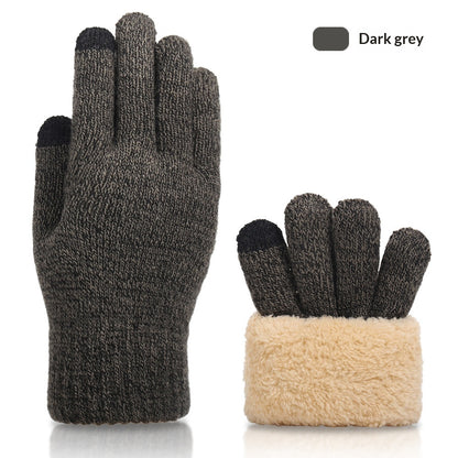 Autumn And Winter Touchscreen Gloves For Men With Fleece Lining