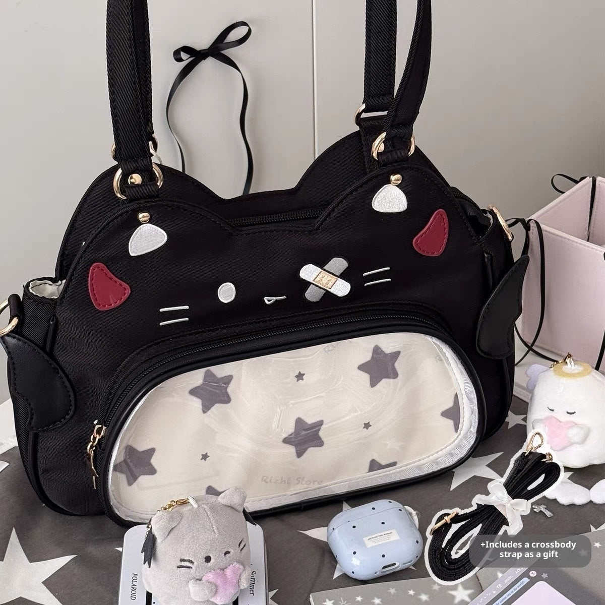 Cartoon Crossbody Owl Pin Girl Casual Versatile Tote Bag