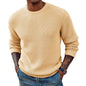 New Solid Color Round Neck Sweater Pullover Men's Clothing