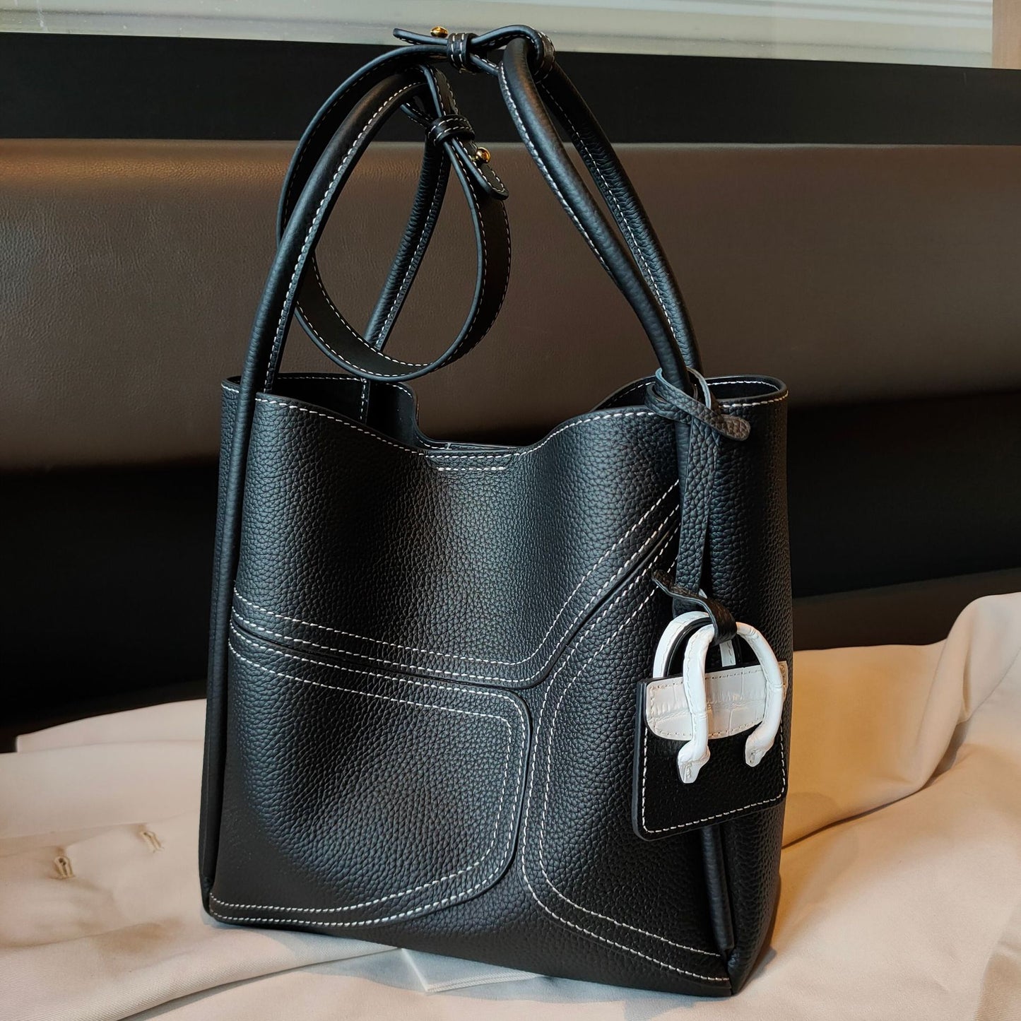 Underarm Bag Contrast Color Basket Handbag Shoulder Crossbody