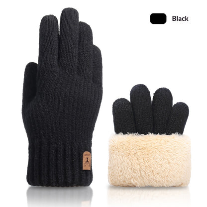 Autumn And Winter Touchscreen Gloves For Men With Fleece Lining