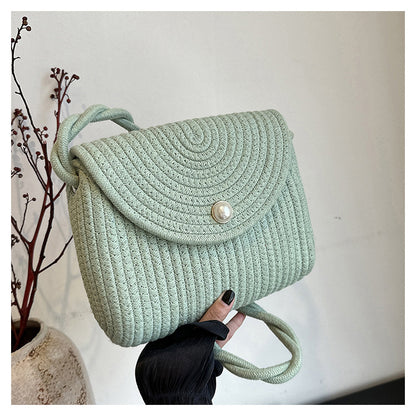 New Summer Casual Handmade Cotton Rope Woven Bag Fashion