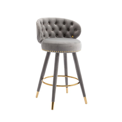 Counter Height Bar Stools Set of 2 for Kitchen Counter Solid Wood Legs