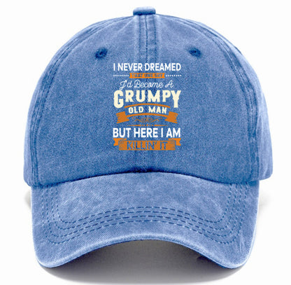 Washed Print Denim Baseball Cap Retro Versatile Soft Top Hat