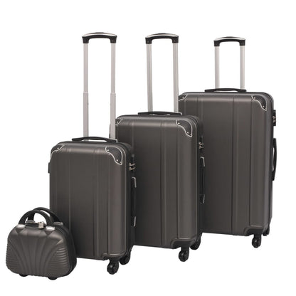 Four-Piece Hard Shell Trolley Set Champagne   Four-Piece Hard Shell Trolley Set Coffee Brown