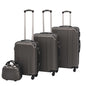 Four-Piece Hard Shell Trolley Set Champagne   Four-Piece Hard Shell Trolley Set Coffee Brown