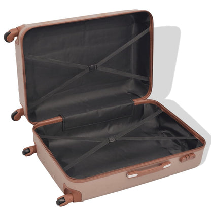 Four-Piece Hard Shell Trolley Set Champagne   Four-Piece Hard Shell Trolley Set Coffee Brown