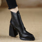 Retro Soft Sole Chunky Heel Ankle Boots For Women