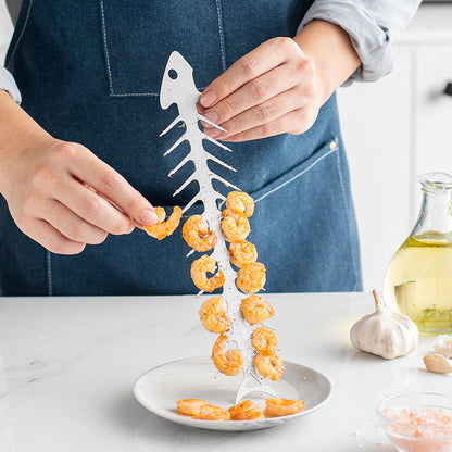 Stainless Steel Fishbone Barbecue Fork Bottle Opener All-in-one Kitchen Gadgets