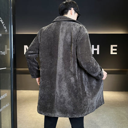 Long Chenille Cotton Wool Coat Thickened Windproof Jacket