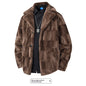 Fleece-lined Thick Mink Fur Coat With Large Size Lapel Casual Jacket