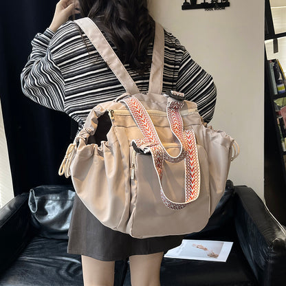 Nylon Fabric Mommy Bag, Large Capacity, Portable, Single Shoulder Tote Bag For Travel