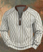 Men's Casual Checkered Printed Half Zip Hoodie
