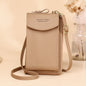 Solid Color Vertical Crossbody Phone Versatile Women's Zip Wallet