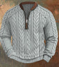 Men's Casual Checkered Printed Half Zip Hoodie