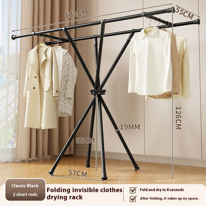 Balcony Clothes Rack Floor Movable Indoor