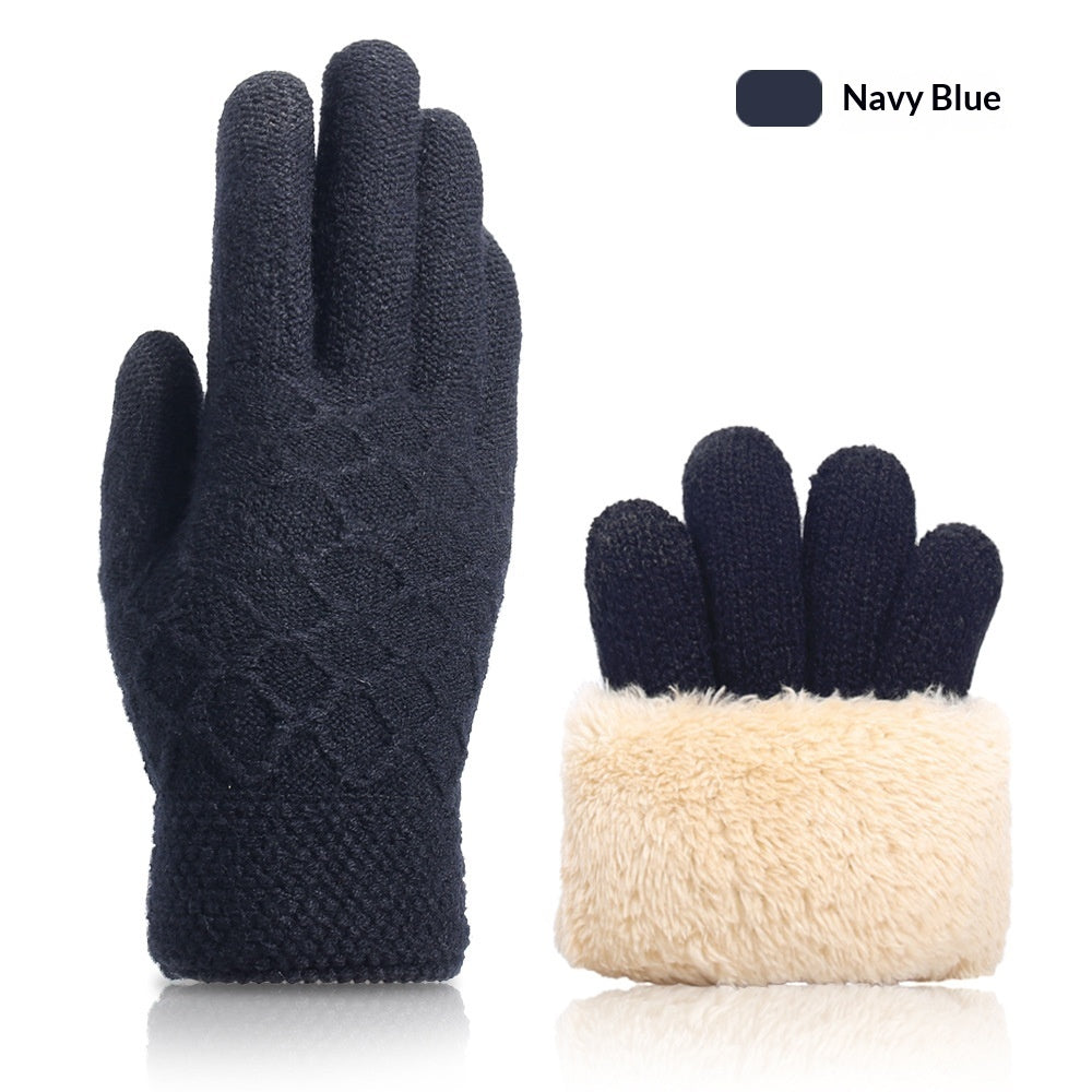 Autumn And Winter Touchscreen Gloves For Men With Fleece Lining
