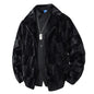 Fleece-lined Thick Mink Fur Coat With Large Size Lapel Casual Jacket