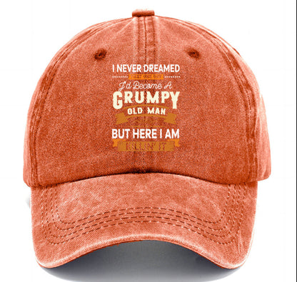 Washed Print Denim Baseball Cap Retro Versatile Soft Top Hat