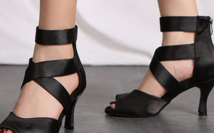 Skin-colored Women's Adult Sexy Fish Mouth Latin Cha-cha Dance Shoes