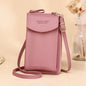 Solid Color Vertical Crossbody Phone Versatile Women's Zip Wallet