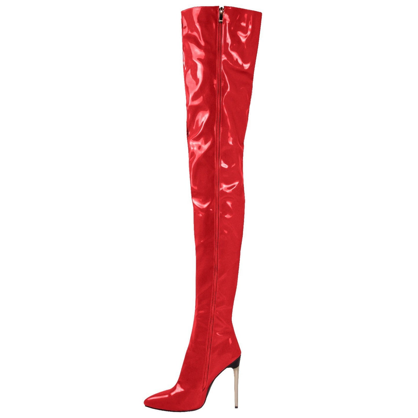 Lady's Plus-size Over-the-knee Fashion Boots With Metal Heels