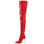 Lady's Plus-size Over-the-knee Fashion Boots With Metal Heels