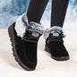 Women's Flat Round-Toe Laced Faux Fur Thicker Short Boots