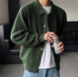 Men's Sweater Coat Solid Color Loose Handsome Lazy Style Knitted Cardigan Casual Neutral Style