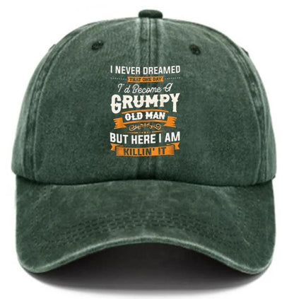 Washed Print Denim Baseball Cap Retro Versatile Soft Top Hat