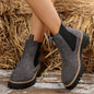 Frosted Mid-ankle Chelsea Bootsstylish, Casual, And Versatile Women's Boots