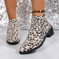 Ladies Chunky Heel Ankle Boots Large Size Pointed Toe