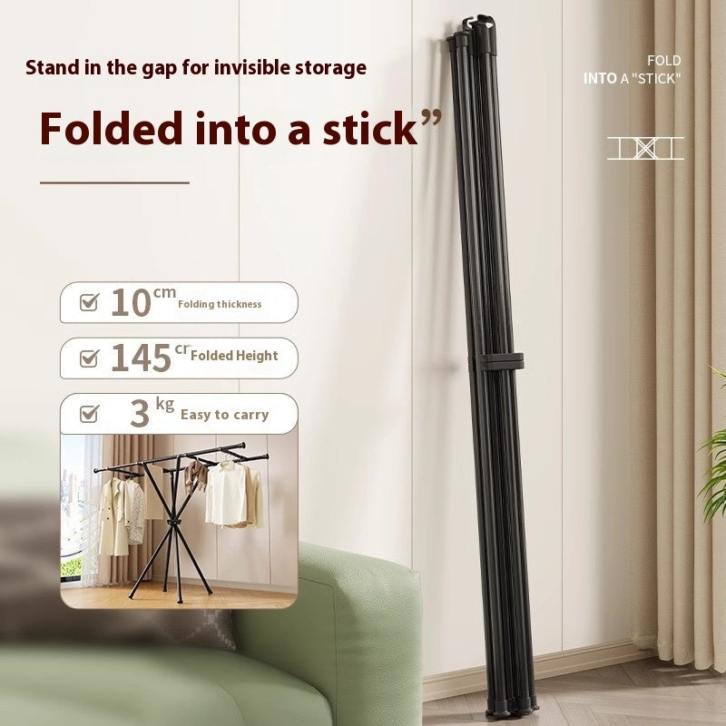 Balcony Clothes Rack Floor Movable Indoor